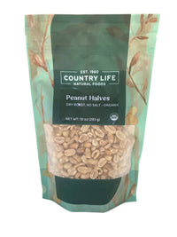 Organic Peanuts, 1/2s Dry Roasted, No Salt - Country Life Natural Foods